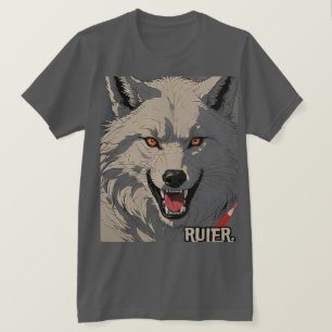 支配者 アグレッシブウルフTシャツデザイン 男性へ Tシャツ