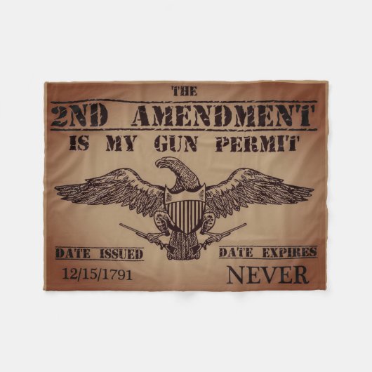 改正第2号銃の許可 フリースブランケット (正面(横))