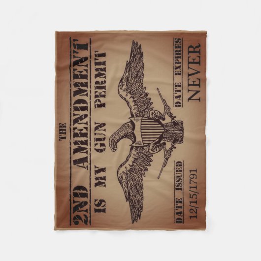 改正第2号銃の許可 フリースブランケット (正面)