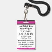 改訂された甘い16 VIPゲストバッジ – See Back バッジ (ストラップ付き裏面)