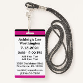 改訂された甘い16 VIPゲストバッジ – See Back バッジ (裏面ランヤード)