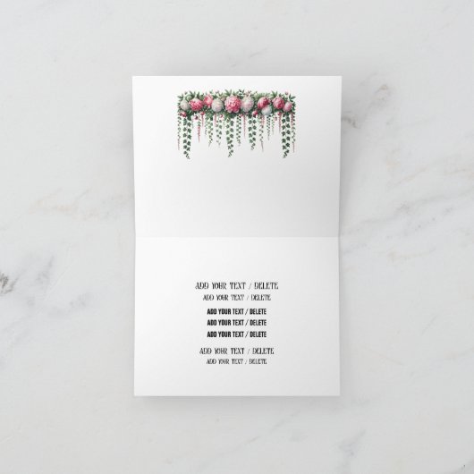 改訂版ブライダルショップノートカードまたは有難う サンキューカード (内部)