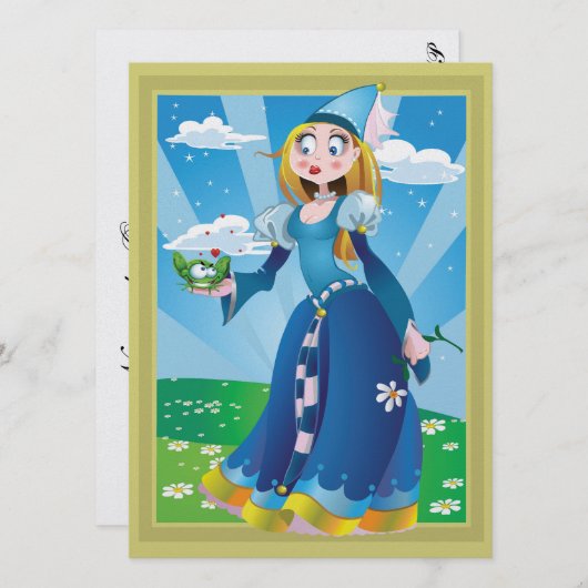 改訂版プリンセスとカエル招待状 - SRF 招待状 (正面/裏面)