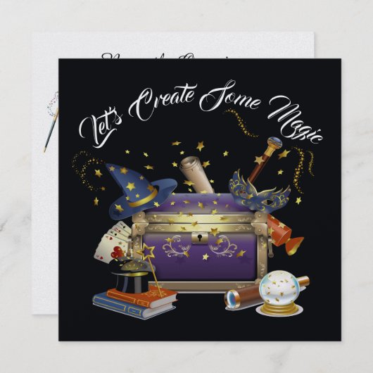 改訂 魔法の招待状を作成する 招待状 (正面/裏面)