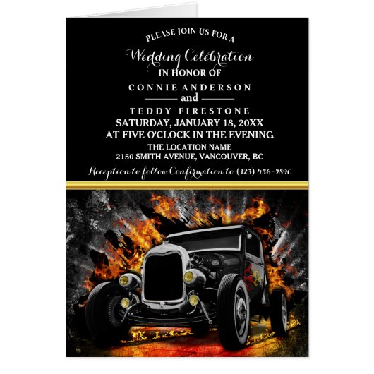 改造パーティー火災結婚式招待状 (正面)