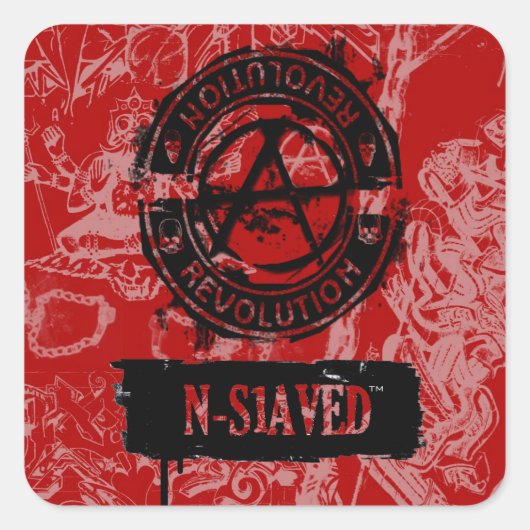 改革の非難のステッカー スクエアシール (正面)