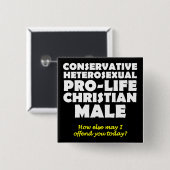 攻勢プロライフ男性クリスチャンのボタンピン 缶バッジ (正面&裏面)