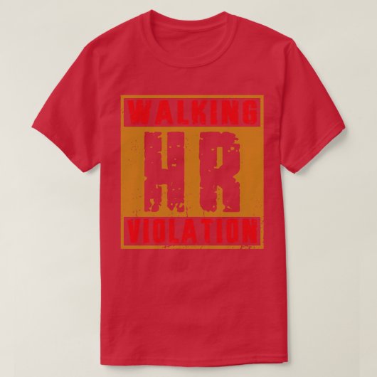攻撃おもしろい歩くHR違反ヴィンテージレトロ Tシャツ (デザイン正面)