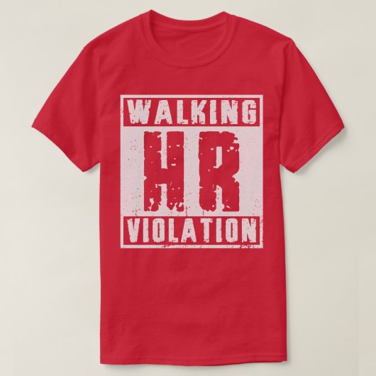 攻撃おもしろい歩くHR違反ヴィンテージ白 Tシャツ (デザイン正面)