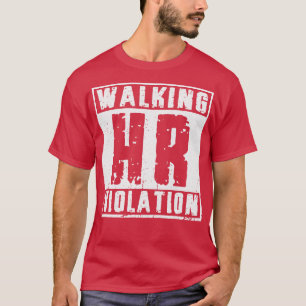 攻撃おもしろい歩くHR違反ヴィンテージ白 Tシャツ