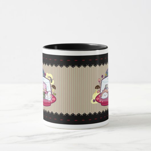 攻撃されるかわいいの寿司! マグカップ (中央)