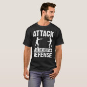 攻撃は最高の防衛フェンシング Tシャツ (正面フル)