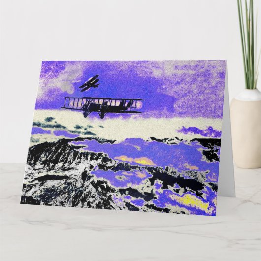 攻撃を練習するWWIの飛行機 カード (正面)