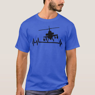 攻撃ヘリコプター戦闘パイロット心拍 Tシャツ