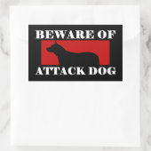 攻撃犬に注意 – オーストラリアの牛の犬 長方形シール (バッグ)