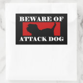 攻撃犬に注意 – Affenpinscher 長方形シール (バッグ)