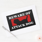 攻撃犬に注意 – Affenpinscher 長方形シール (封筒)