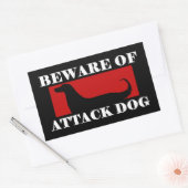 攻撃犬に注意 – Afghan Hound 長方形シール (封筒)