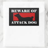 攻撃犬に注意 – Basenji 長方形シール (バッグ)