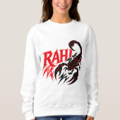 攻撃的なスコーピオンを着た女性の白いスウェットシャツ スウェットシャツ (正面)