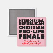 攻撃的な共和党の女性キリスト教磁石 マグネット (正面/裏面)