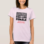 攻撃的な共和党の女性キリスト教Tシャツ ジョーク Tシャツ (正面)