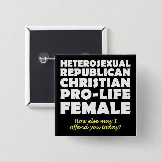 攻撃的な共和党の女性クリスチャンのボタンピン 缶バッジ (正面&裏面)