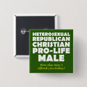 攻撃的な共和党の男性クリスチャンのボタンピン 缶バッジ (正面&裏面)