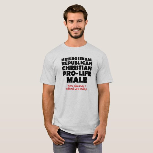 攻撃的な共和党員の男性クリスチャンTシャツ ジョーク Tシャツ (正面フル)