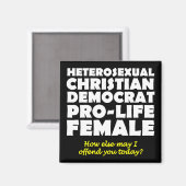 攻撃的な民主女性クリスチャン磁石 マグネット (正面/裏面)