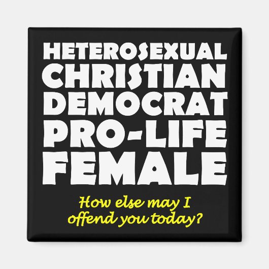 攻撃的な民主女性クリスチャン磁石 マグネット (正面)