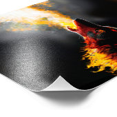 攻撃的な火の狼の頭 フォトプリント (角)