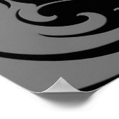 攻撃的な灰色と黒の部族の狼 ポスター (角)