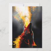 攻撃的な狼の頭 招待状 (裏面)