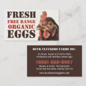 放し飼いのオーガニックな卵-層の鶏 名刺 (正面/裏面)