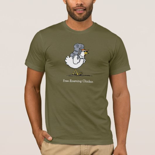 放し飼いのニワトリ Tシャツ (正面)