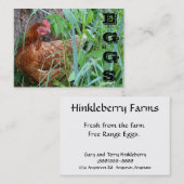 放し飼いの卵の鶏の名刺 名刺 (正面/裏面)