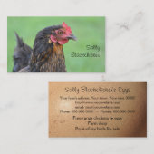 放し飼いの雌鶏および卵の写真 名刺 (正面/裏面)