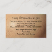 放し飼いの雌鶏および卵の写真 名刺 (裏面)