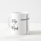 放し、十字が付いている神のコーヒー・マグを許可して下さい コーヒーマグカップ (正面左)