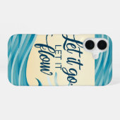 放し、流す – 優しい癒しの引用文 iPhone 16ケース (裏面横)