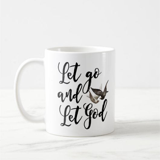 放し、神のマグの聖なる書物、経典の引用文を許可して下さい コーヒーマグカップ (左)