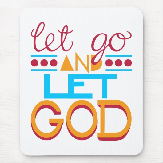 放し、許可して下さい神(元のタイポグラフィ)を マウスパッド (正面)