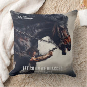 「放せ、引っ張られよ」と強力な馬 クッション (ブランケット)