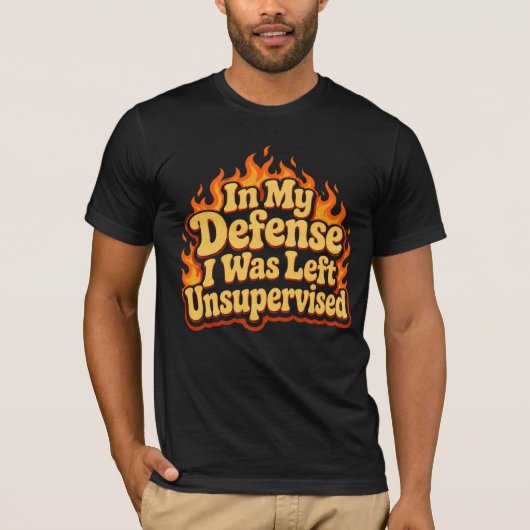 放っておかれたのが悪いと言い訳する面白い炎 Tシャツ (正面)