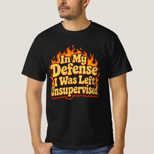 放っておかれたのが悪いと言い訳する面白い炎 Tシャツ (正面)
