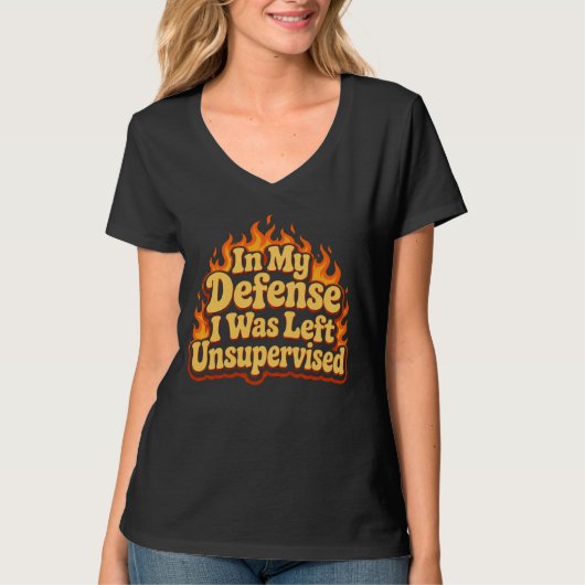 放っておかれたのが悪いと言い訳する面白い炎 Tシャツ (正面)