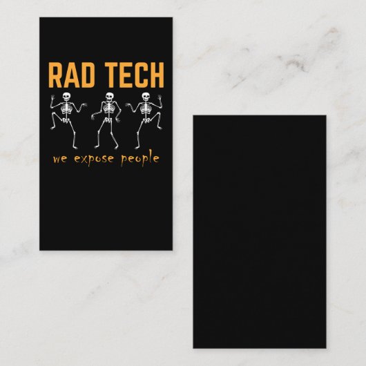 放射おもしろい線技師骨格X線放射線学 名刺 (正面/裏面)