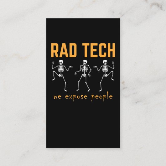 放射おもしろい線技師骨格X線放射線学 名刺 (正面)