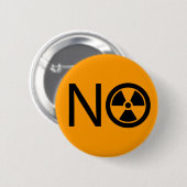放射および原子力へのいいえ 缶バッジ (正面&裏面)